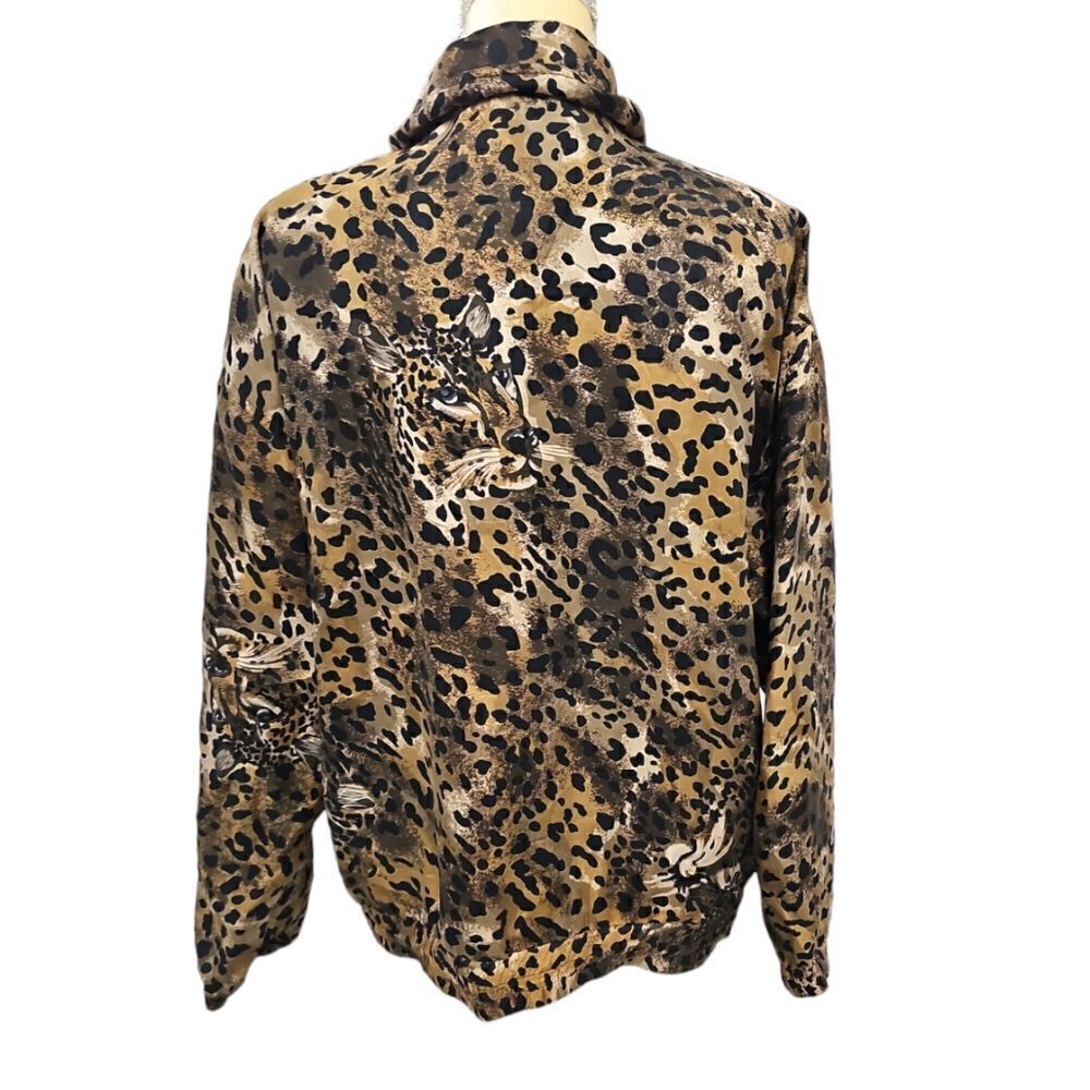 Vintage Cheetah Print Bomber Jacket, Size Medium, Silk - Picture 2 of 9